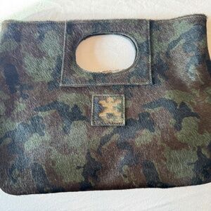 Womens clutch purse Camouflage cowhide